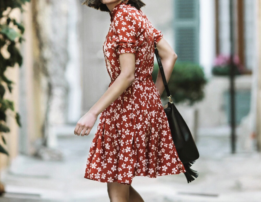 The Red Floral Dress 